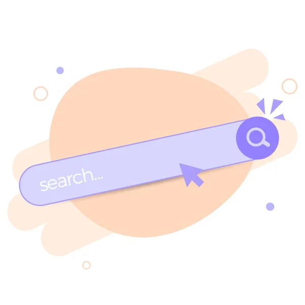 Search Bar Template Website Navigation Search Browser Arrow Cursor Creative — Stock Vector