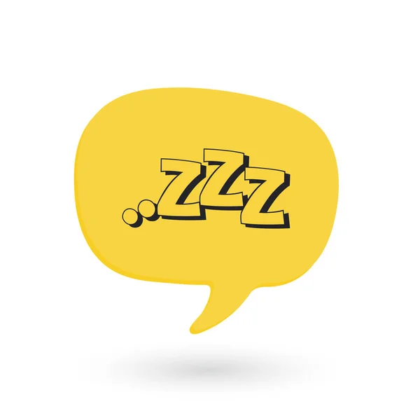 Sleep Icon Sleepy Zzz Yellow Talk Bubble Icon Sleep Dream — Archivo Imágenes Vectoriales