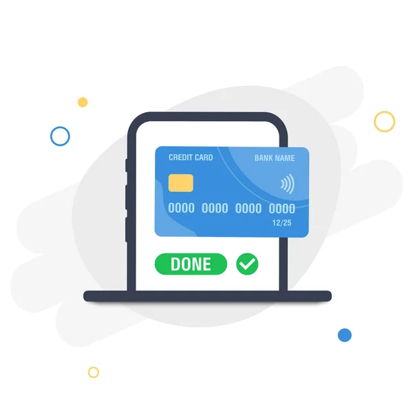 Pagamenti Mobili Pagamento Con Carta Debito Credito Business Concept Illustrazione — Vettoriale Stock