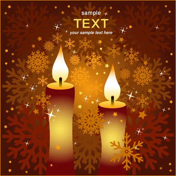 Happy New Year greeting card with candles. — Stock Vector