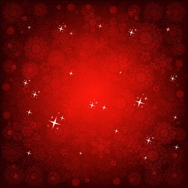 雪花的快乐新的一年红色背景. — 图库矢量图片