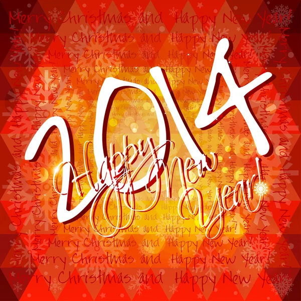 2014 Felice anno nuovo Card — Vettoriale Stock