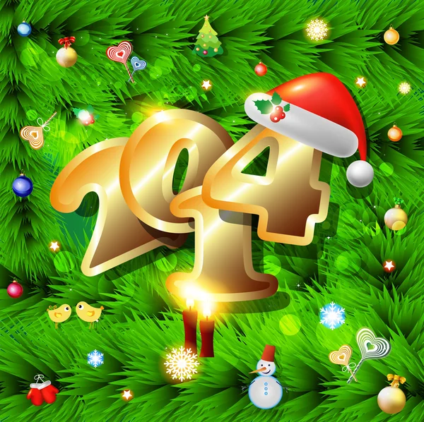 Κάρτα Ευτυχισμένο το νέο έτος 2014 — Διανυσματικό Αρχείο