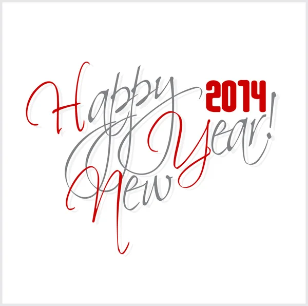 Šťastný nový rok 2014 ruční písmo. — Stockový vektor