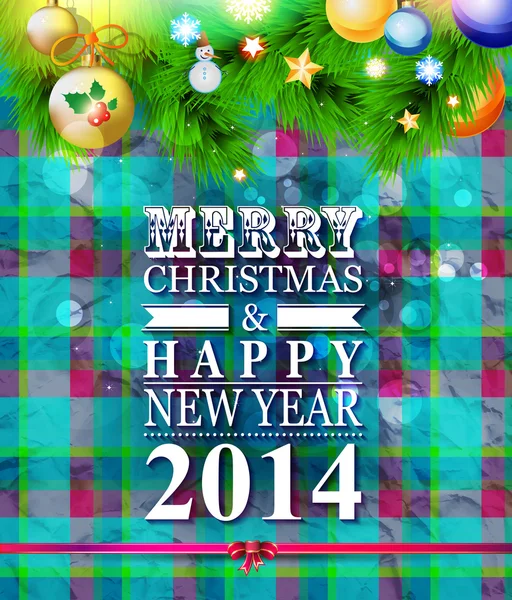 Happy New Year Card 2014 — стоковый вектор