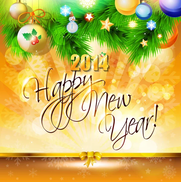 2014 Happy New Year card — Stock Vector