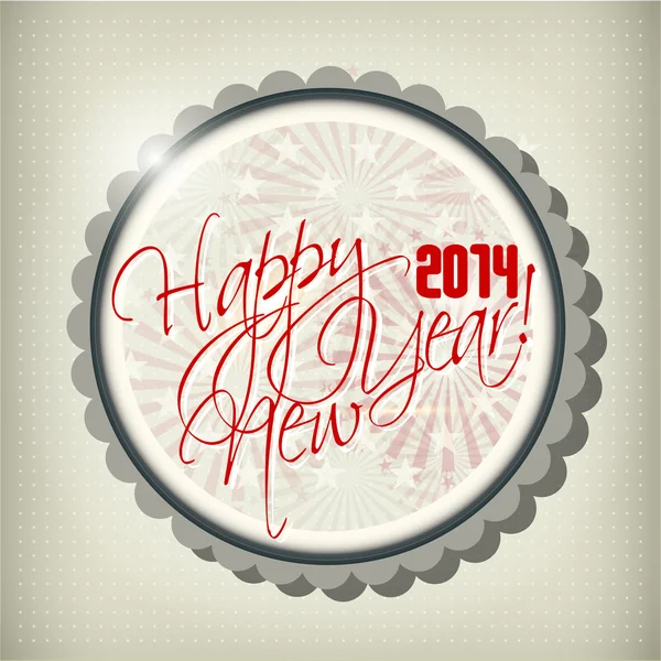 2014 Happy new year hand lettering — Stock Vector