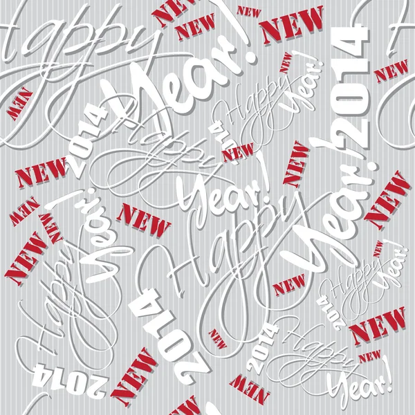 Feliz año nuevo patrón de letras de mano — Vector de stock