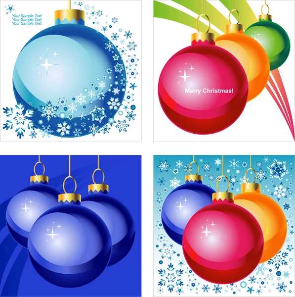 Background set with Christmas balls — Stock Vector