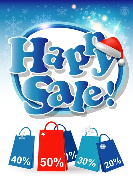 Happy Sale cartão de inverno — Vetor de Stock