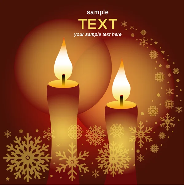 Happy New Year greeting card with candles. — Stock Vector