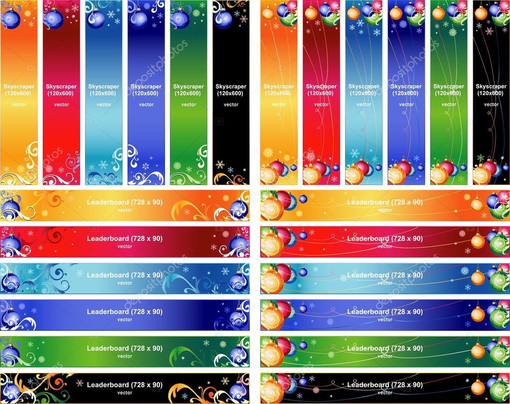 Christmas Banner Set with Balls and Snowflakes Stock Vector Image by  ©GalaStudio #35127119