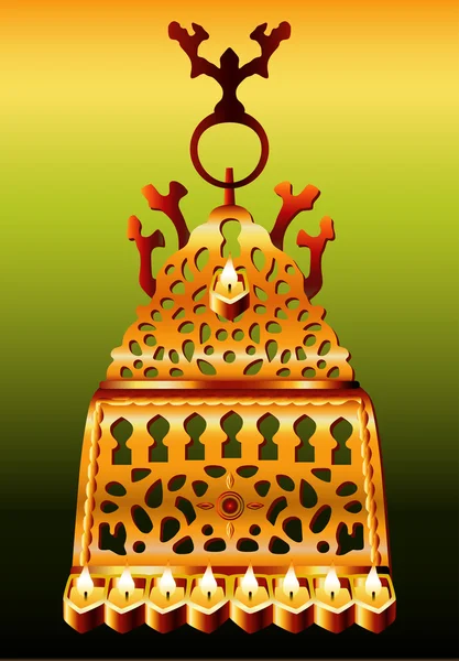 19 世纪摩洛哥 safi 光明节大烛台. — 图库矢量图片
