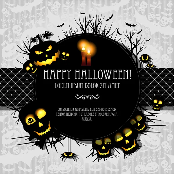 Tarjeta vectorial de Halloween o fondo. Arte vectorial . — Archivo Imágenes Vectoriales