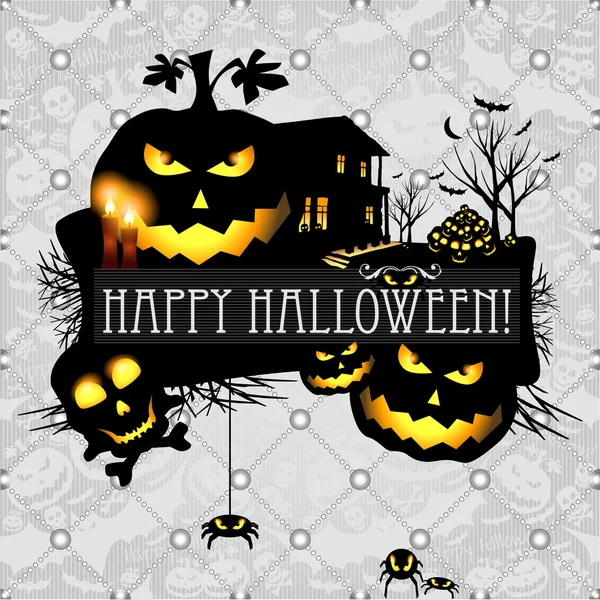 Tarjeta vectorial de Halloween o fondo. Arte vectorial . — Archivo Imágenes Vectoriales