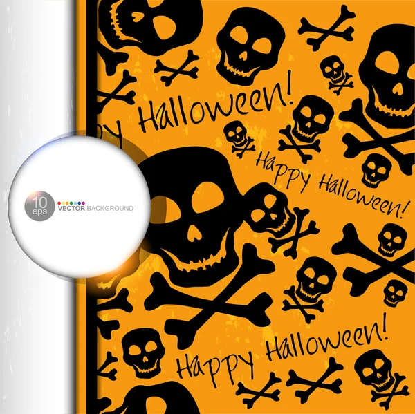 Halloween grunge vector patroon met schedel. — Stockvector