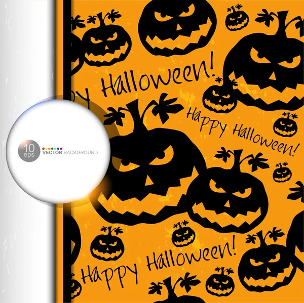 Halloween grunge vector patroon met pompoen. — Stockvector