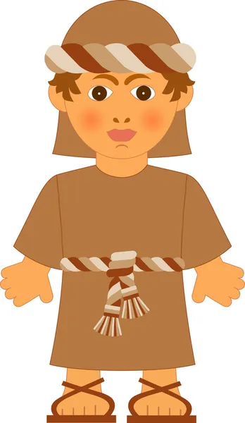 The Jewish boy - Isaac from the biblical stories. — Stock Vector