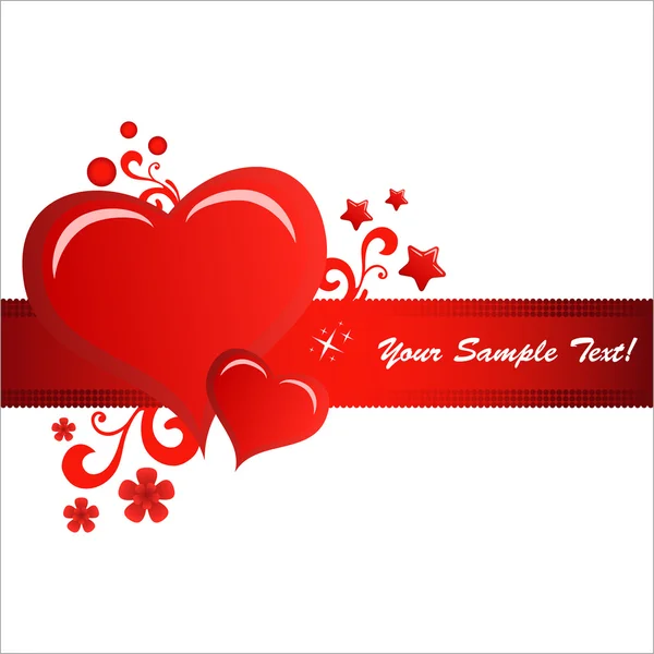 Corazón Día de San Valentín fondo o tarjeta . — Archivo Imágenes Vectoriales
