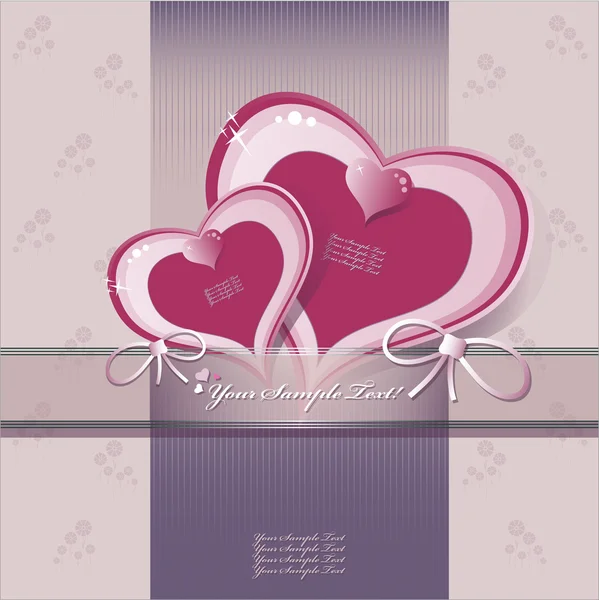 Coeur Valentines fond ou carte . — Image vectorielle