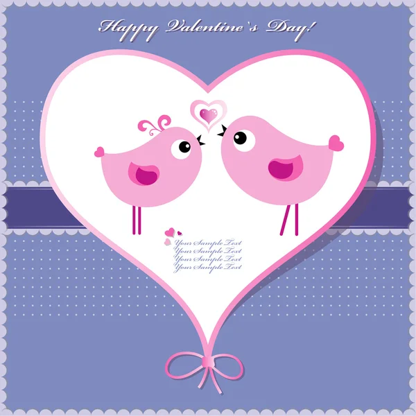 Szív Valentin-nap háttér vagy kártya Madaraka. — Stock Vector