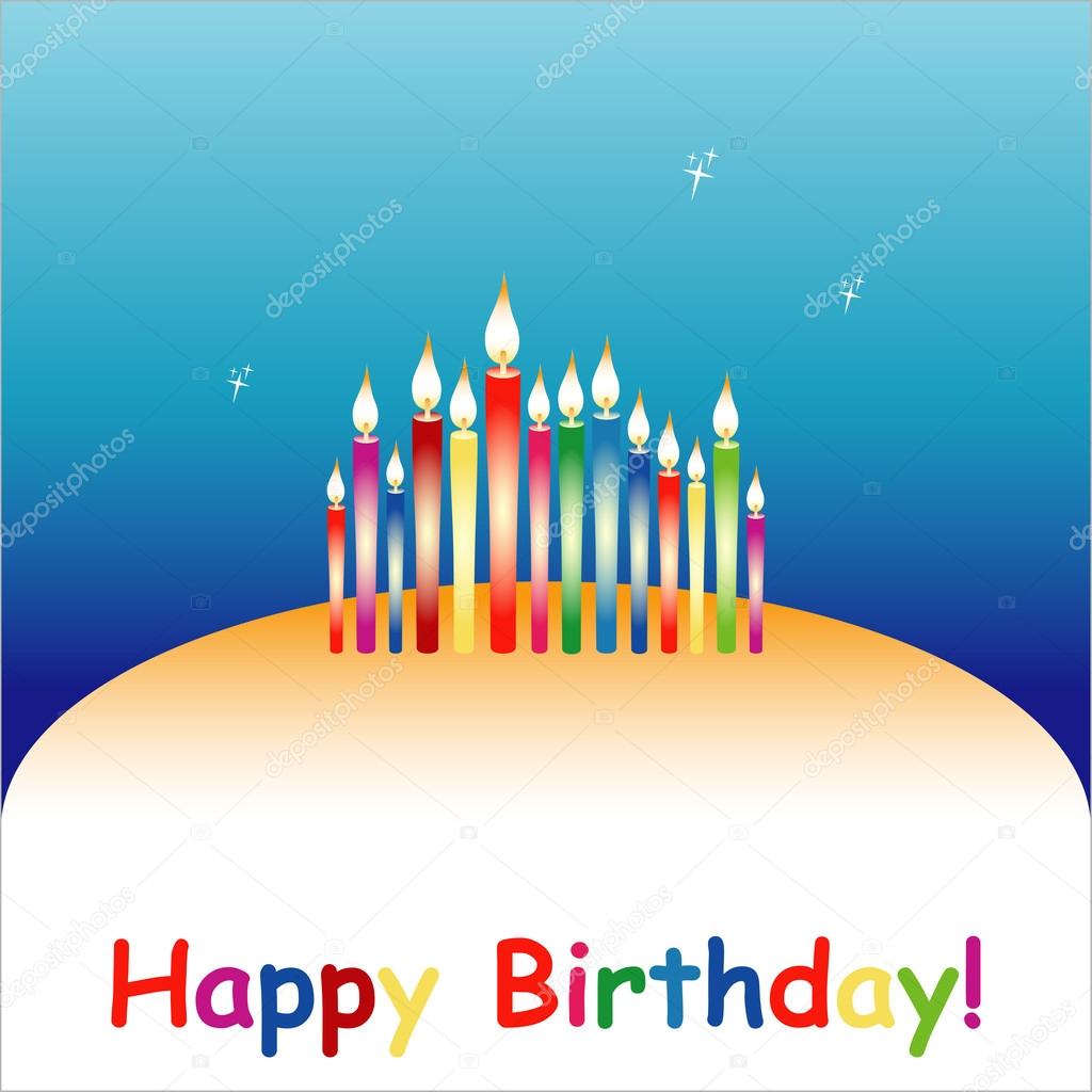 Happy birthday background or card with candles.