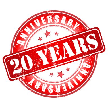 20 yıl yıldönümü damgası.