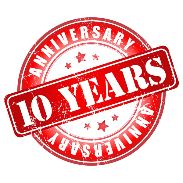 10 ans timbre anniversaire . — Image vectorielle