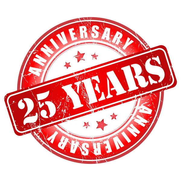 25 años sello de aniversario . — Vector de stock