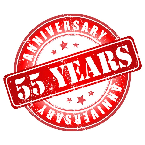 55 years anniversary stamp. — Stock Vector