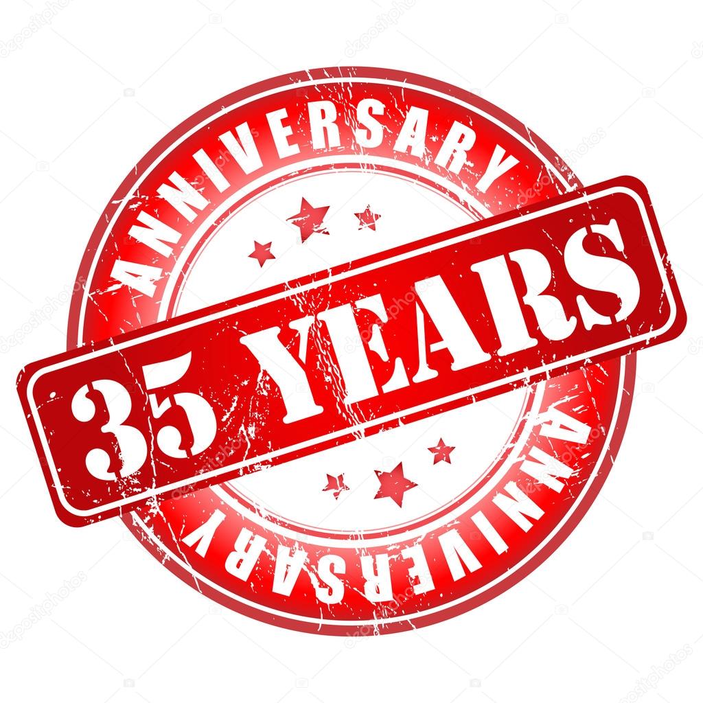 35 years anniversary stamp. — Stock Vector © GalaStudio 36097707