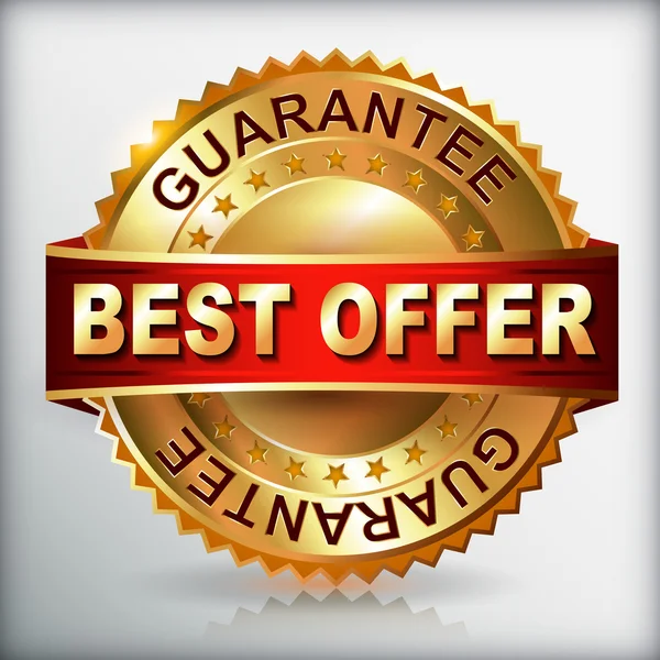 Best offer guarantee golden label — Stock Vector