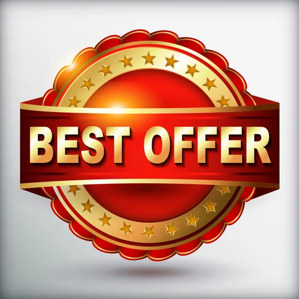 Best offer guarantee golden label — Stock Vector