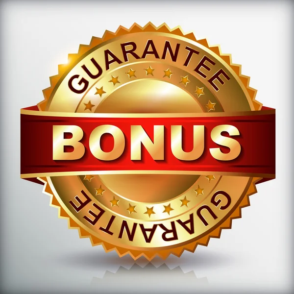 Bonus golden guarantee label — Stock Vector