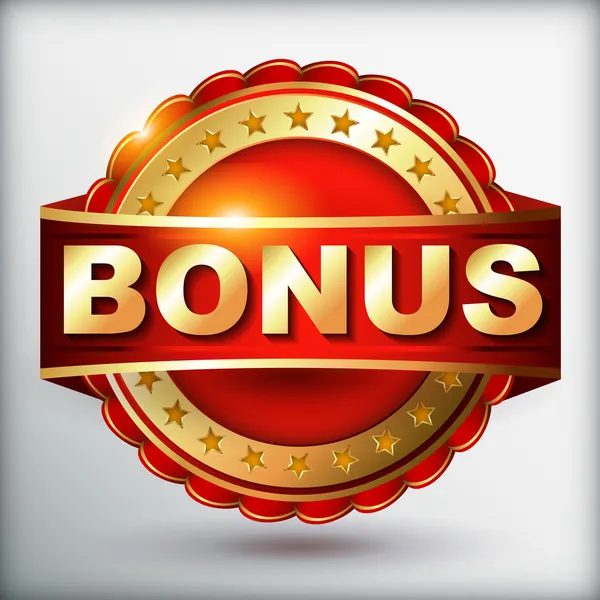 Bonus altın garanti etiketi — Stok Vektör