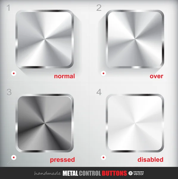 Fyrkantiga metall knappen — Stock vektor