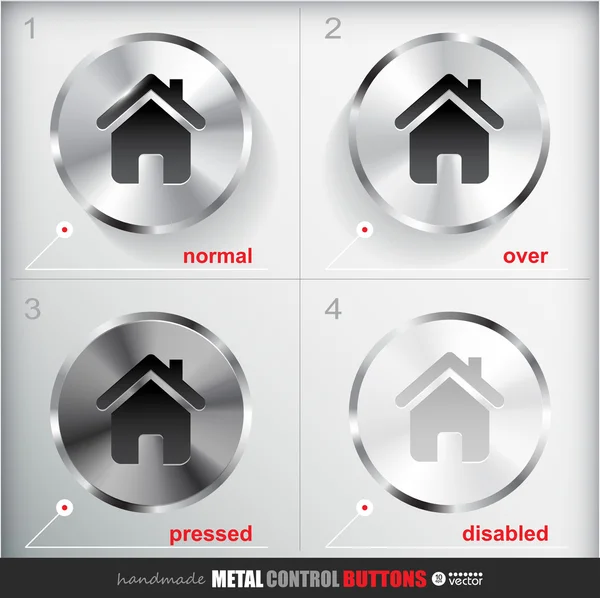 Metall hem-knappen — Stock vektor