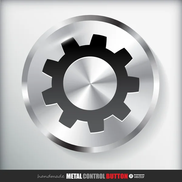 Metal Settings Button — Stock Vector