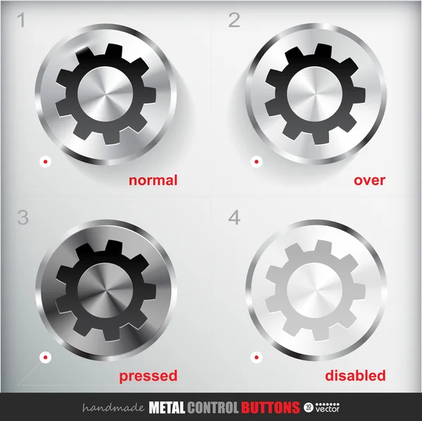 Botón de configuración de metal — Vector de stock