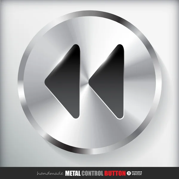 Metal Rewind Button — Stock Vector