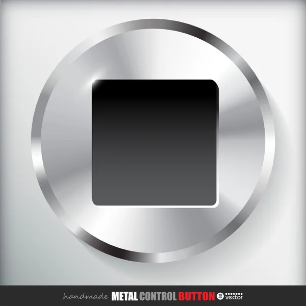 Metal Stop Button — Stock Vector