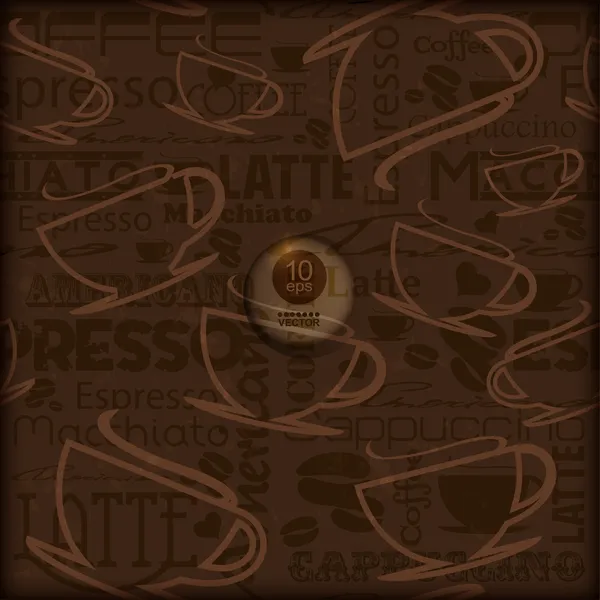Płynny wzór kawy — Wektor stockowy