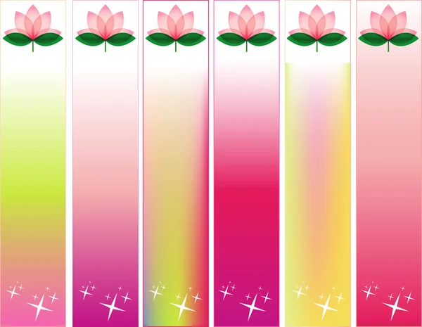 Set di banner per fiori di loto — Vettoriale Stock