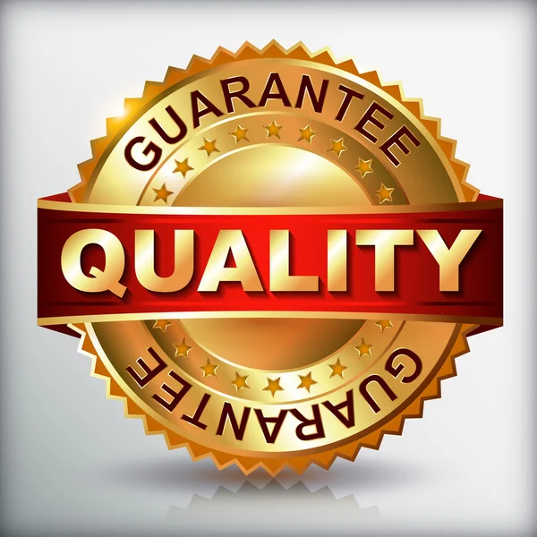 Garantia de qualidade etiqueta dourada — Vetor de Stock