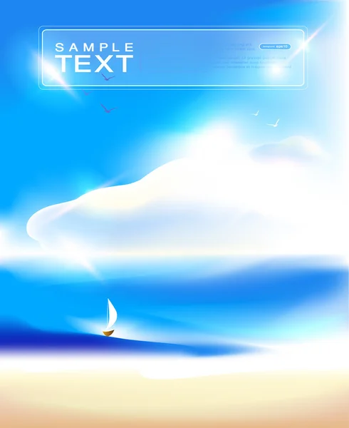 Ciel bleu et fond de plage — Image vectorielle
