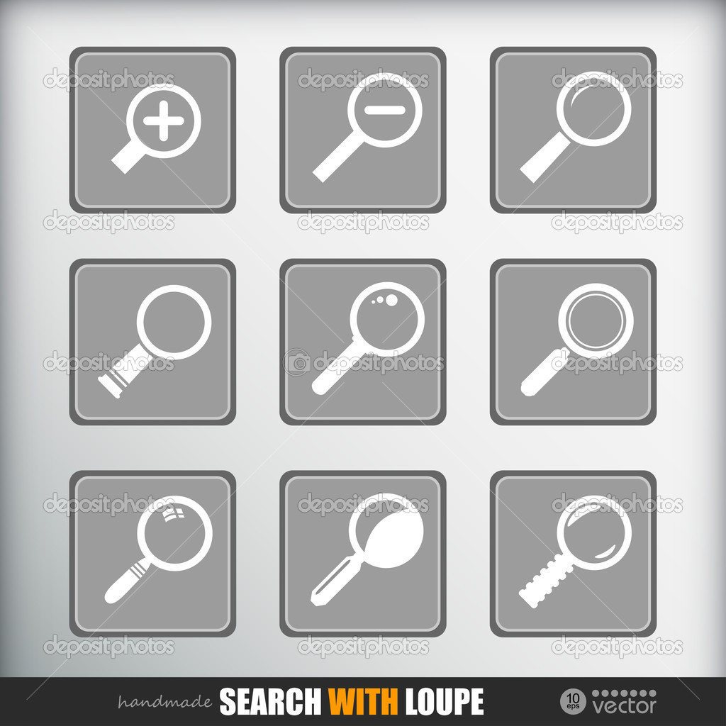 Search With Loupe. Icons set