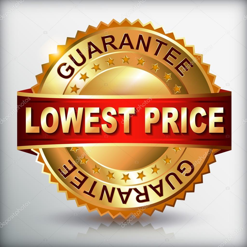 Lowest price guarantee golden label — Stock Vector © GalaStudio #36105697