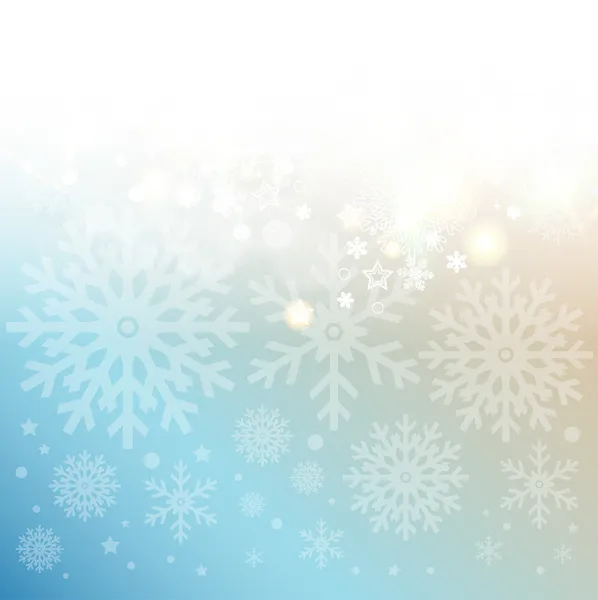 Felice anno nuovo carta o sfondo con fiocchi di neve e stelle . — Vettoriale Stock