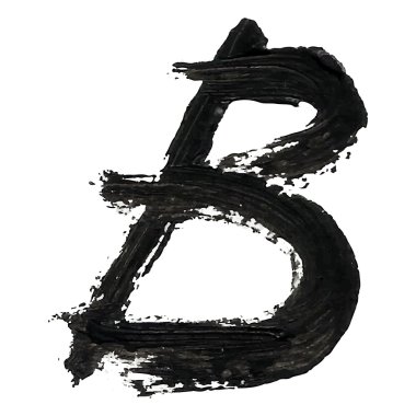 b - beyaz zemin üzerinde siyah el yazısı harfleri