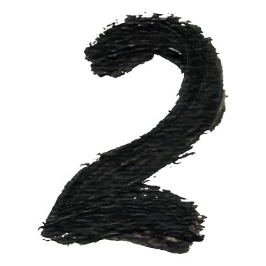 2 - beyaz zemin üzerinde siyah el yazısı numarası.